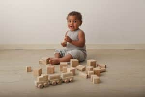 Gioco mattoncini in legno per costruzioni