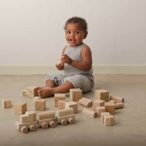 Gioco mattoncini in legno per costruzioni – Baby Dreams